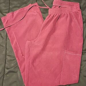 Women's Straight Leg Scrub Pants in Berry
